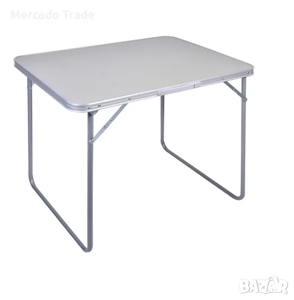 Маса Mercado Trade, Сгъваема, За туризъм, Метална, С дръжка, Сив , снимка 1