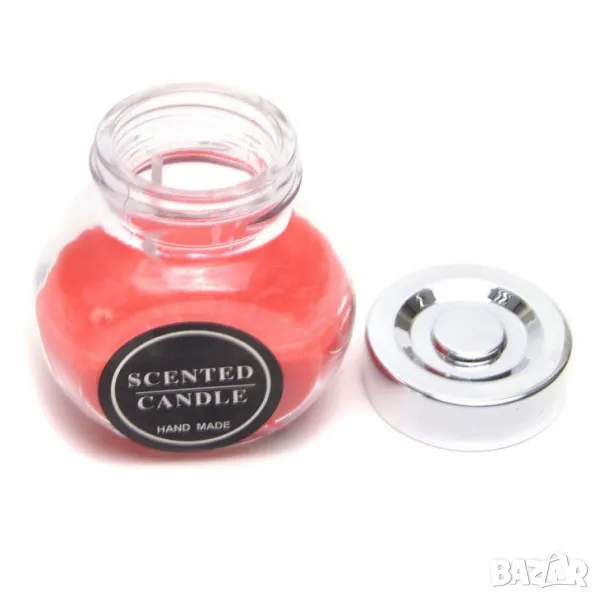  Стилна ароматна свещ в стъклено бурканче и капаче. , снимка 1