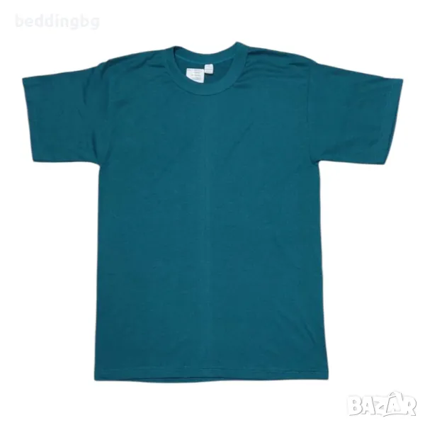 Мъжка памучна тениска – петролен цвят, къс ръкав, 100% памук , снимка 1