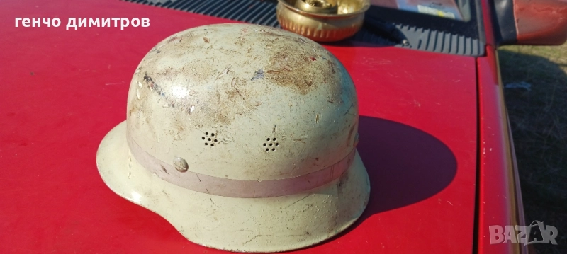  	немска алуминиева пожарникарска каска М42 фосфоресираща, снимка 1