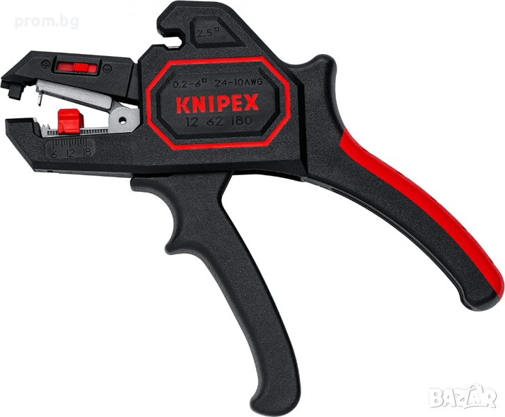 KNIPEX Клещи автоматични за сваляне на изолация, оголване на кабели KNIPEX 12 62 180, 0,2-6,0 mm², снимка 1