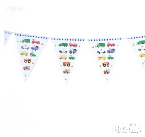 Багер Трактор строителни машини превозни Парти Гирлянд Знаменца Флаг Банер, снимка 1