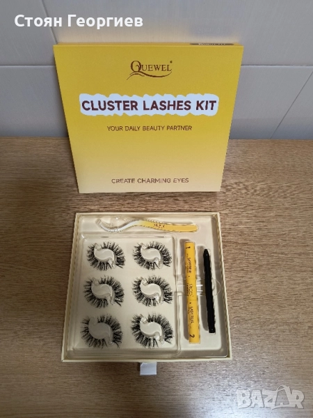 Комплект за удължаване на мигли QUEWEL, 6 чифта, естествен вид, снимка 1