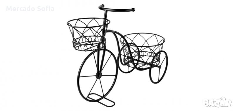 Велосипед - саксия, 2 броя, черен, снимка 1