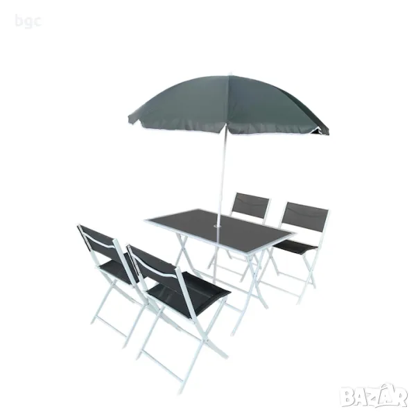 Комплект 6 части маса + Чадър + Столове Piknik - 24 месеца гаранция, снимка 1