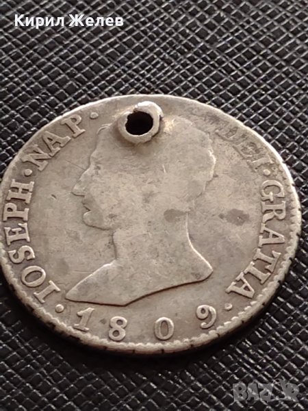 СРЕБЪРНА МОНЕТА 4 реала 1809г. Хосе Напалеон Мадрид Испания УНИКАТ 13674, снимка 1