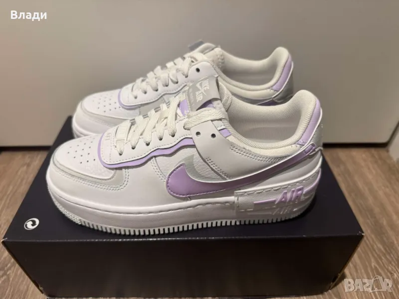 W AF1 Shadow white/lilac bloom (светлоотразителни), снимка 1