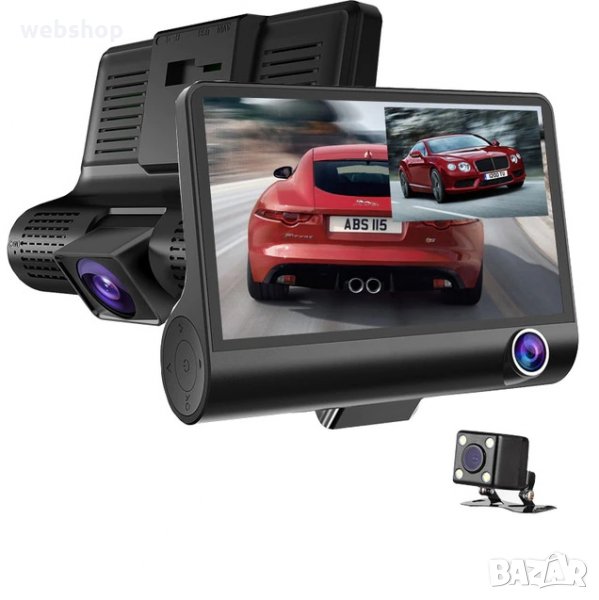 Видеорегистратор Amio HD DVR VIDEO CAR DVR с двойна камера и Камера за задно виждане, снимка 1