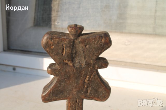 Дървен печат кръст за обреден хляб, снимка 2 - Антикварни и старинни предмети - 38442420