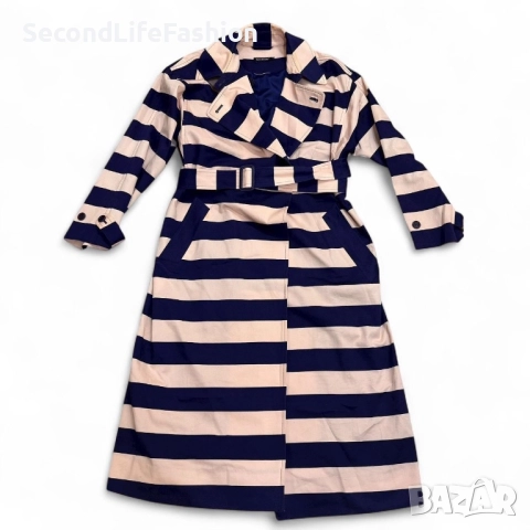 Дамски тренчкот Marimekko Kumu, размер 40, L/XL, памучно, лилаво-розово райета емблематично