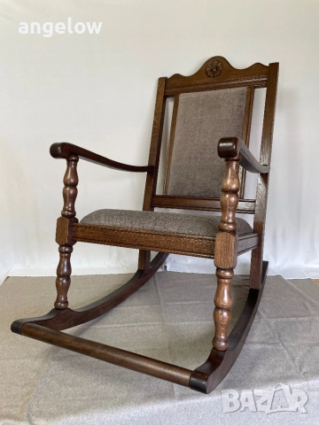 Люлеещ се стол от масив, снимка 3 - Столове - 52506198