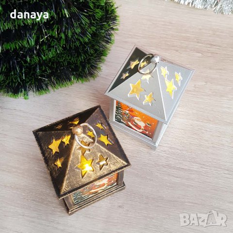 1797 Малък коледен фенер с Дядо Коледа светеща коледна украса, снимка 7 - Декорация за дома - 30705366