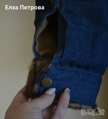 Дамско дънково пролетно-есенно макси яке с яка изкуствен косъм; 3XL÷5XL, снимка 6 - Якета - 42899821