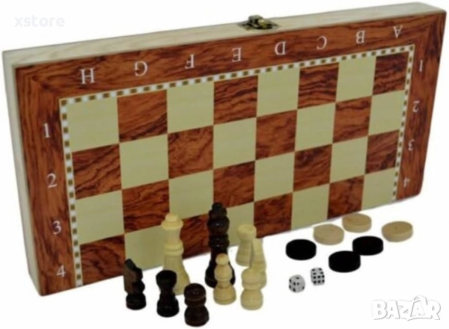 Голяма дървена шахматна дъска, снимка 2 - Шах и табла - 52793435