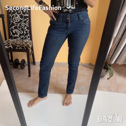 Дамски дънки Karen Millen England, размер US 6 UK 10 EU 38 тъмно сини , снимка 7 - Дънки - 53107483