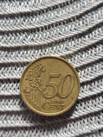 50 евроцента Италия 2002 г., снимка 2 - Нумизматика и бонистика - 53803938
