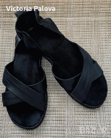 Модерни черни сандали CHAAYA Австрия естествена кожа, снимка 7 - Сандали - 50722638