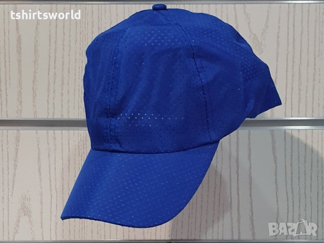 Нова изчистена дишаща шапка с козирка в син цвят, шушляк, снимка 5 - Шапки - 37514816