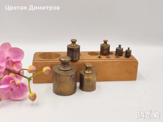 Пълен комплект антикварни бронзови тежести /теглилки - грамове, снимка 5 - Други стоки за дома - 52856338