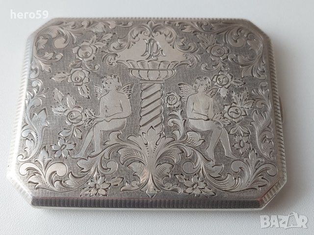 Стара авторска сребърна табакера/800 проба/сребро сребърен сребърни злато/, снимка 2 - Колекции - 40082848