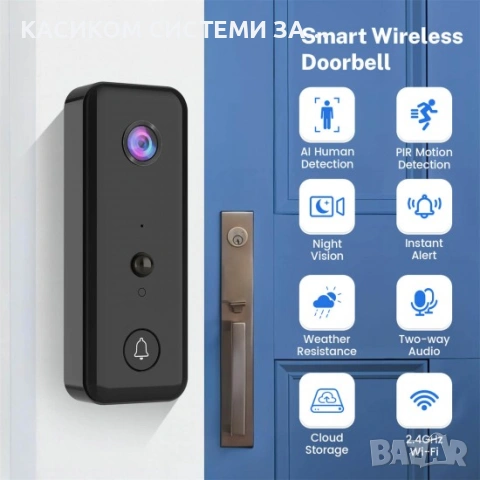 Смарт видео звънец с камера 720P и нощно виждане, снимка 3 - IP камери - 53245056