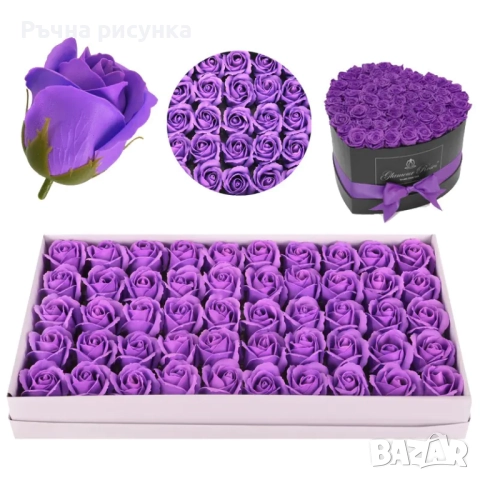 Декоративни рози и карамфили от пластичен сапун