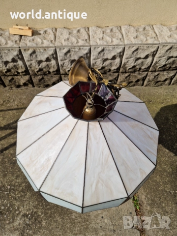 Лампа таванна абажур полилей Тифани , снимка 4 - Лампи за таван - 52139252