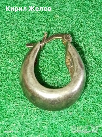 Винтидж сребърна обеца класически модел 51792, снимка 5 - Обеци - 53993670