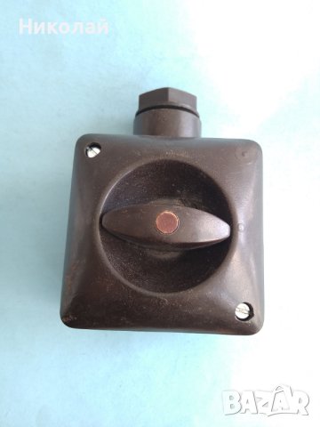 Старинен ел ключ за външен монтаж, снимка 3 - Антикварни и старинни предмети - 40253266