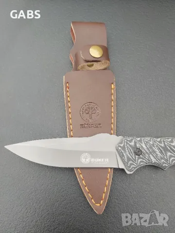 Нож с кожена кания BOKER TSMOV Baumwerk SOLINGEN, снимка 6 - Ножове - 49507558