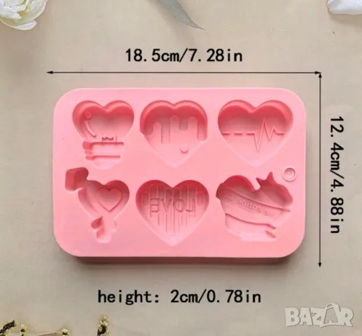 Молд сърца за влюбени - за сапуни и свещи , снимка 3 - Форми - 48281379