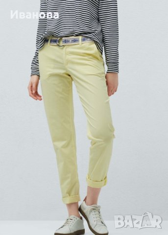 MANGO Страхотен памучен панталон с колан, снимка 5 - Панталони - 40646452