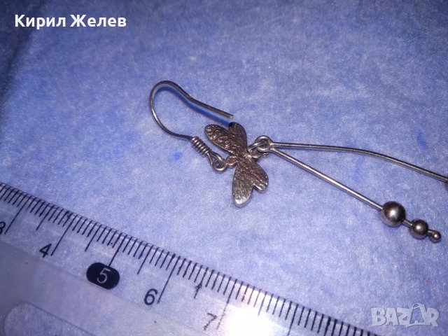 НЕЖНА СРЕБЪРНА ПЕПЕРУДКА АРТ ОБЕЦА СРЕБРО 925 с ЦВЕТЕН ЕМАЙЛ 34611, снимка 8 - Обеци - 39666567