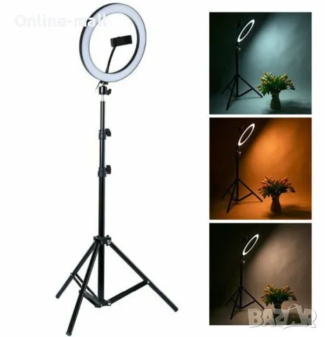 Професионална LED Селфи ринг лампа 210см, с дистанционно и стойка, снимка 3 - Лед осветление - 49130103