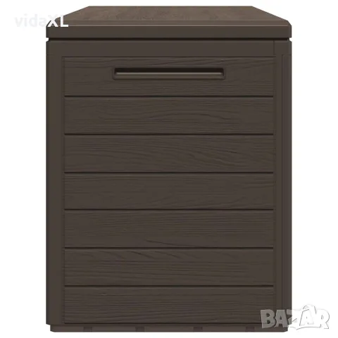 vidaXL Градински сандък за съхранение, кафяв, 116x44x55 см, снимка 5 - Ракли - 56147648