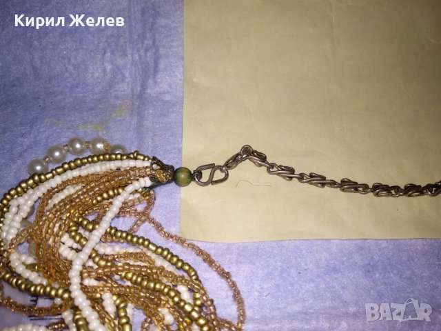 ВЕЛИКОЛЕПНА МЪНИСТЕНА ОГЪРЛИЦА ХИЛЯДИ РЪЧНО НИЗАНИ ЗВЕНА МЪНИСТА РЕТРО НАКИТ БИЖУ 34663, снимка 9 - Колиета, медальони, синджири - 39190546