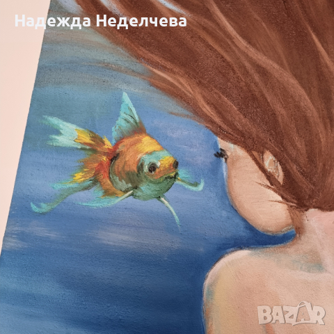 "Пожелай си нещо" - авторска картина с маслени бои, снимка 3 - Картини - 44810983