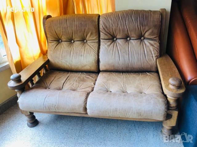 Диван естествена кожа, снимка 2 - Дивани и мека мебел - 53930677