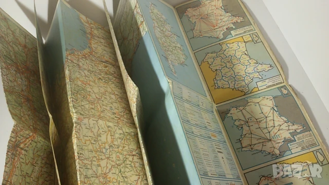 Стара карта на Франция 1 към 1000000, туристическа, снимка 5 - Други - 51419504