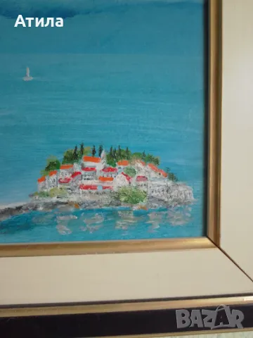 картина 25/25 см о-в Св. Стефан, снимка 2 - Картини - 47851364