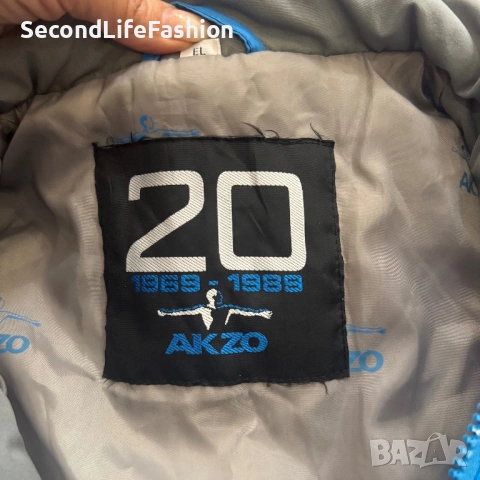 Винтидж яке Akzo от 80-те години, 20-годишен юбилей, мъжко свалящи се ръкави размер L, снимка 2 - Якета - 53342279