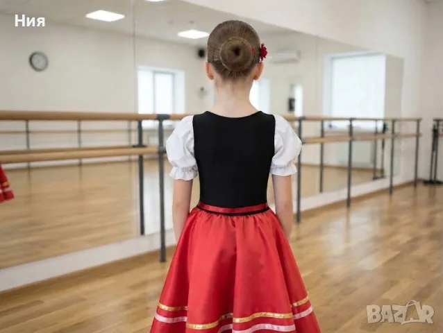 Балетно / сценично костюмче (рокля) за момиче 7-12 години – народни танци, балет, сценични изяви, снимка 2 - Художествена гимнастика - 55971888
