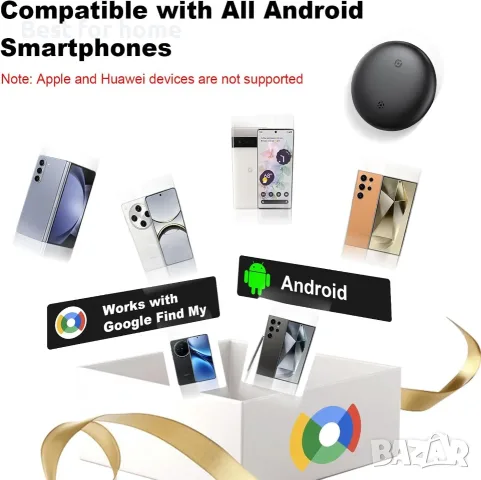 Android тракер, съвместим с Google Find My (Find Hub); Smart Tag със сменяема батерия , снимка 5 - Друга електроника - 56310735