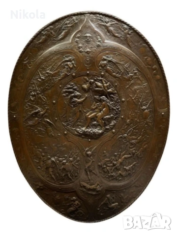 Антикварна масивна бронзова релефна плоча-барелеф изобразяваща Адам Ева, снимка 6 - Антикварни и старинни предмети - 53122373