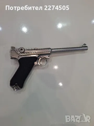 WE P08 Luger Medium Nickel 6mm Airsoft Gas Blow Back Pistol RIF

, снимка 3 - Газово оръжие - 48356668