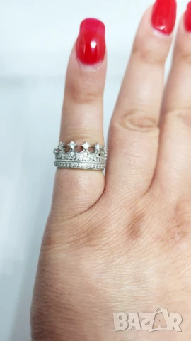 Пръстен тип корона, снимка 6 - Пръстени - 50853023