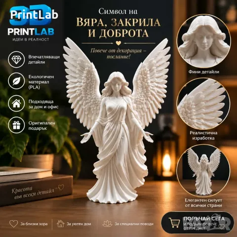 3D принтиран Ангел пазител, снимка 2 - Арт сувенири - 56149914