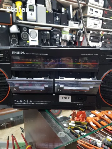 продава се касетофон Philips Тандем ретро, снимка 2 - Радиокасетофони, транзистори - 56481149