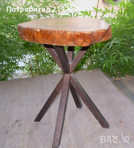 Дървена МАСА масив, Ясен, с естествен ръб