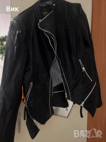 Кожено дамско яке , снимка 3 - Якета - 51972358